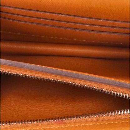 HERMES 2002 C Stamp Svhardware Epson Leather Wallet Women's