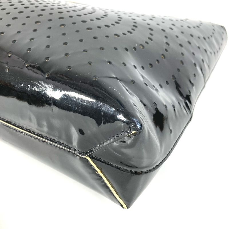 CHANEL Handbag Punching CC Coco Mark Logo Enamel Black