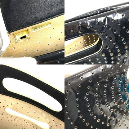 CHANEL Handbag Punching CC Coco Mark Logo Enamel Black