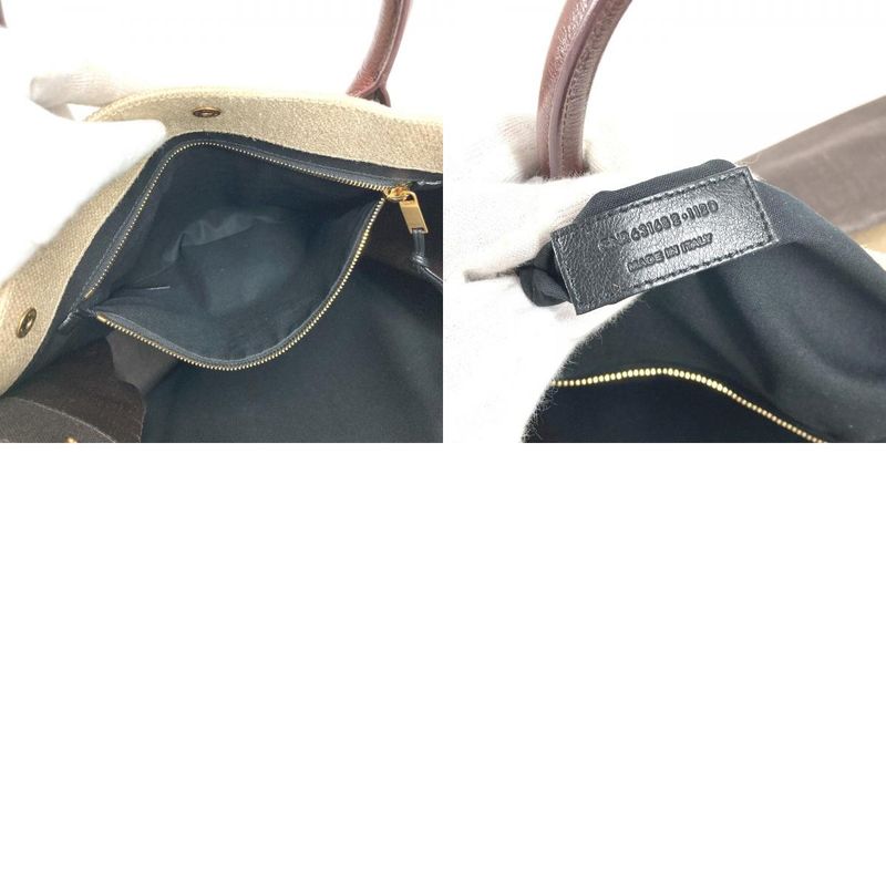 Saint Laurent Paris Handbag Noe Rive Gauche 631682 Linen Brown