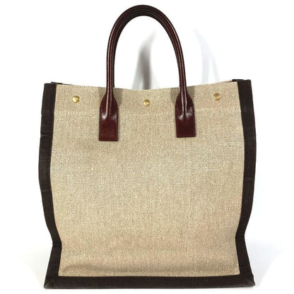 Saint Laurent Paris Handbag Noe Rive Gauche 631682 Linen Brown