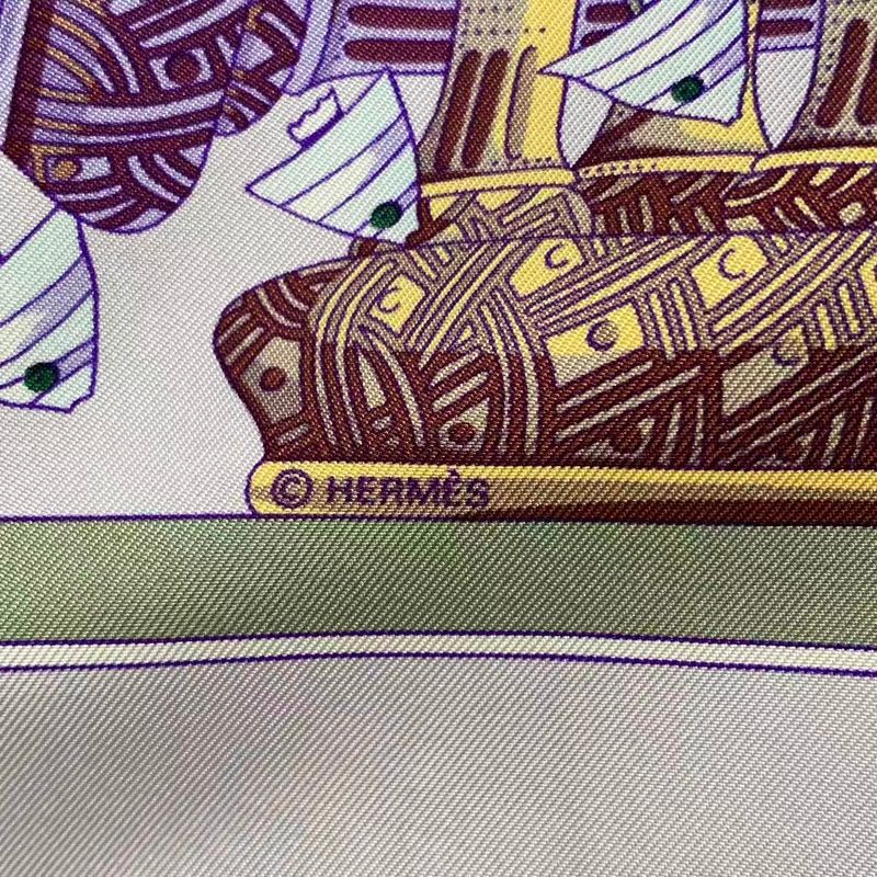 HERMES Scarf Carre 90 Silk Scarf Rencontre Oceane Atlantic Meeting Purple Box