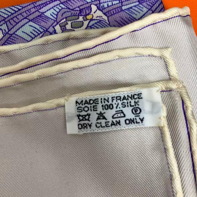 HERMES Scarf Carre 90 Silk Scarf Rencontre Oceane Atlantic Meeting Purple Box