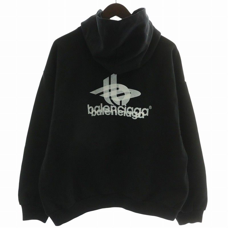 BALENCIAGA 23AW Layered Faded Hoodie Tag Parka Sweat Hoodie Pullover Long
