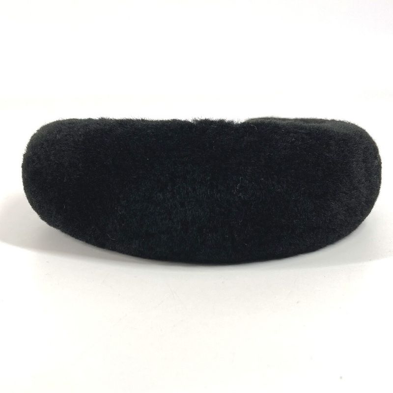 FENDI Headband Fur Mohair Zucca Logo Mohair Black