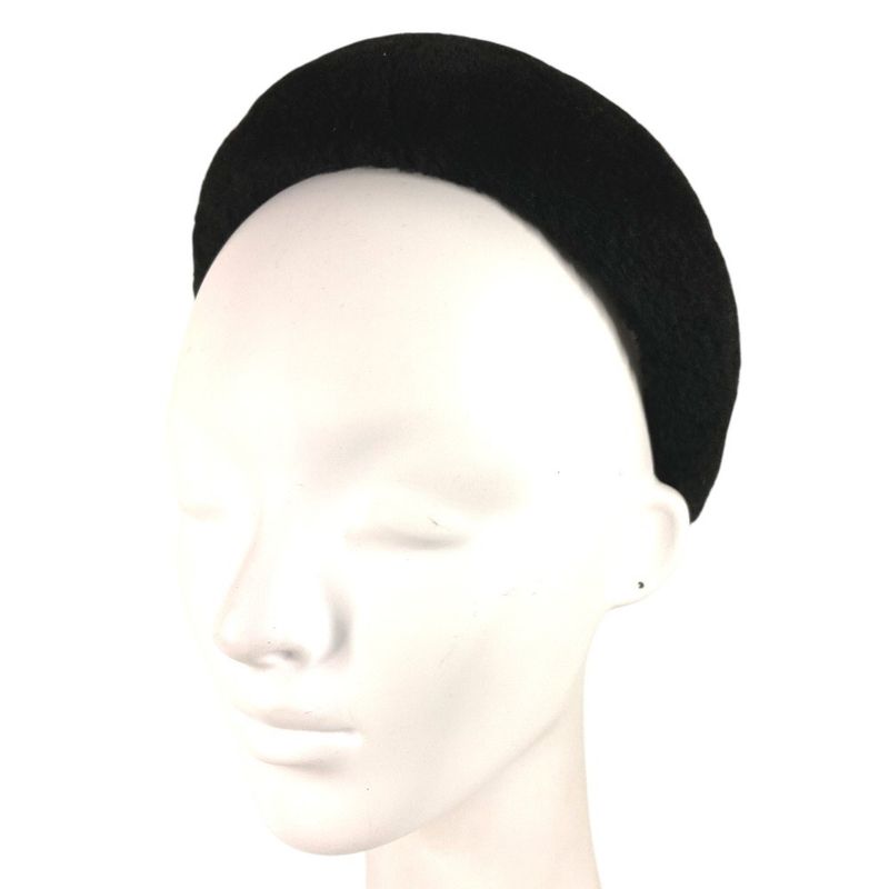 FENDI Headband Fur Mohair Zucca Logo Mohair Black