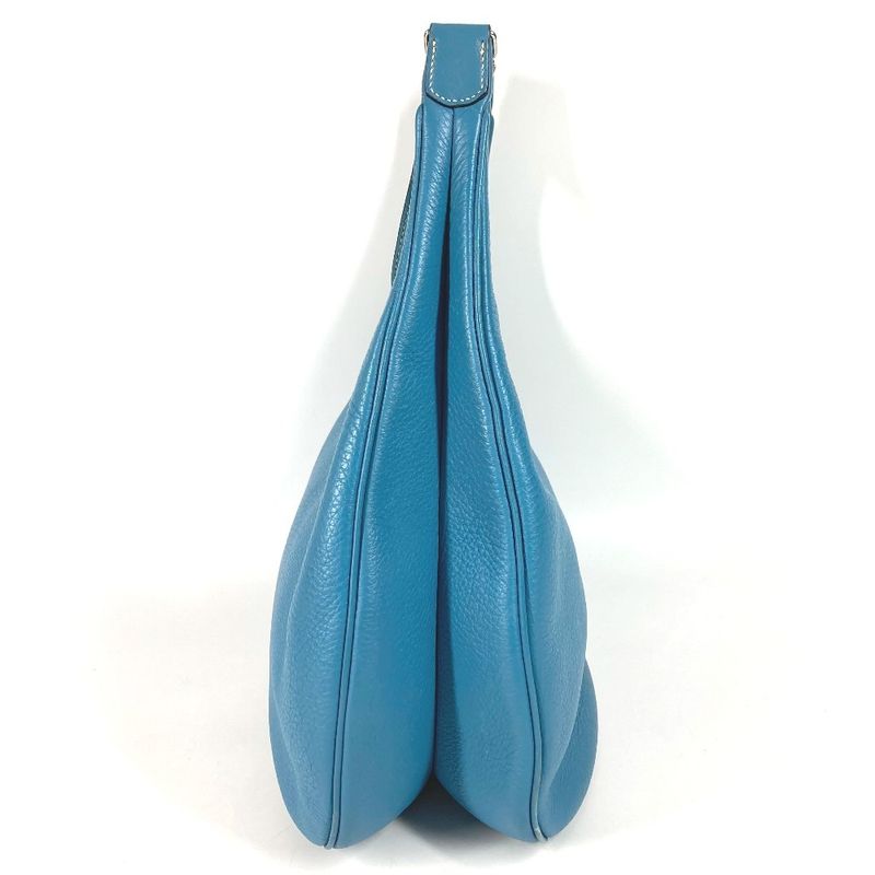 HERMES Shoulder Bag Gao Togo Blue Jean Blue