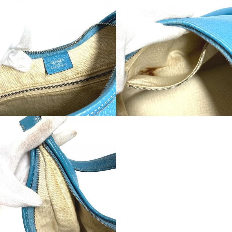 HERMES Shoulder Bag Gao Togo Blue Jean Blue
