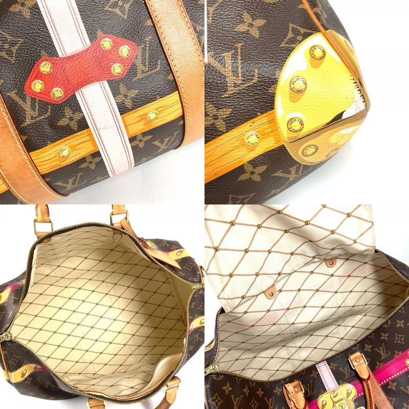 Louis Vuitton Boston Bag Keepall Bandouliere 50 M43613 Monogram Canvas Brown
