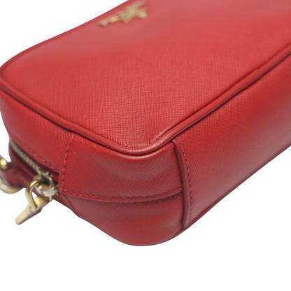PRADA 1n1674 Camera Shoulder Bag Vitello Phoenix Shoulder Bag PRADA Red