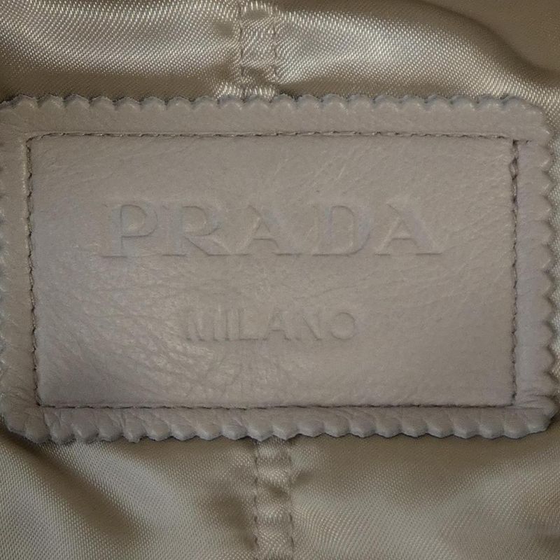 PRADA Patched Leather Bomber Jacket 58a190 SOOO 15Y0 Leather Jacket
