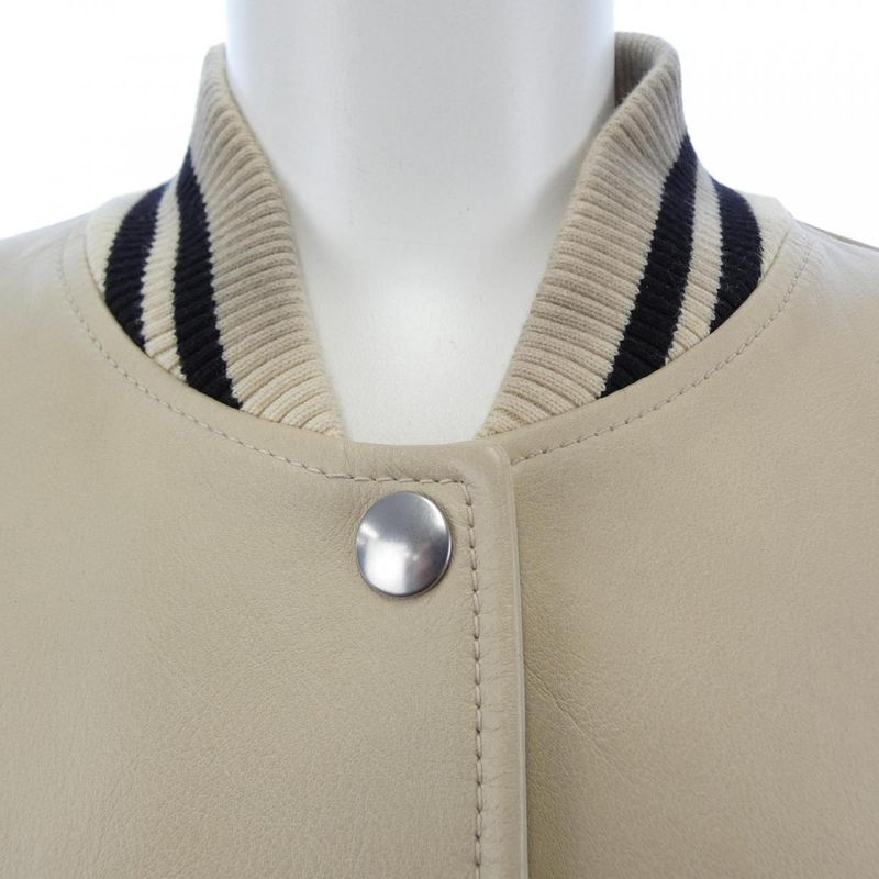 PRADA Patched Leather Bomber Jacket 58a190 SOOO 15Y0 Leather Jacket