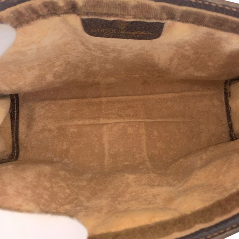 GUCCI Vintage Sherry Line Old GUCCI Beige GG Supreme Canvas Clutch Bag Second