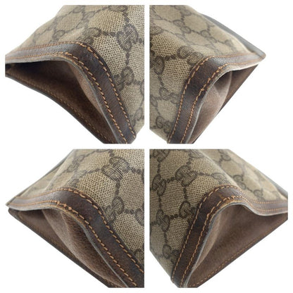 GUCCI Vintage Sherry Line Old GUCCI Beige GG Supreme Canvas Clutch Bag Second