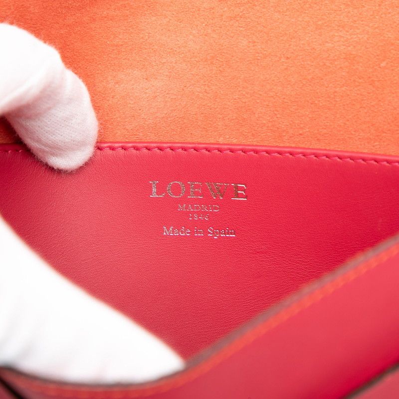 LOEWE Anagram Ines Crossbody Shoulder Bag Pink Orange Leather Women's LOEWE