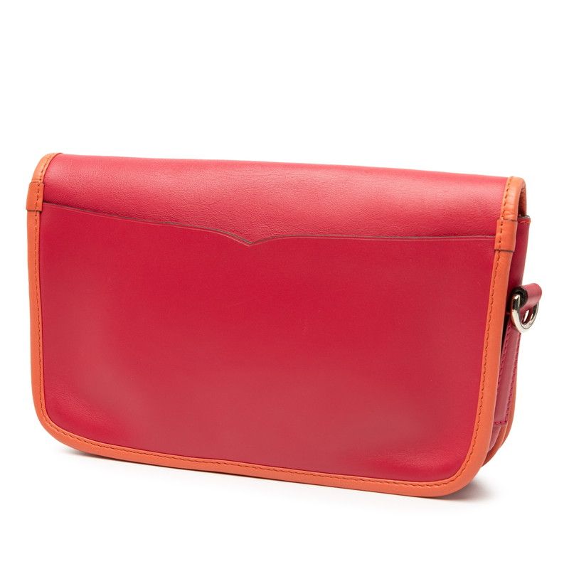 LOEWE Anagram Ines Crossbody Shoulder Bag Pink Orange Leather Women's LOEWE