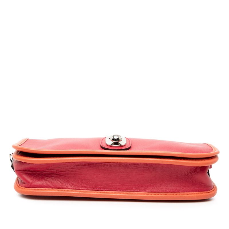 LOEWE Anagram Ines Crossbody Shoulder Bag Pink Orange Leather Women's LOEWE