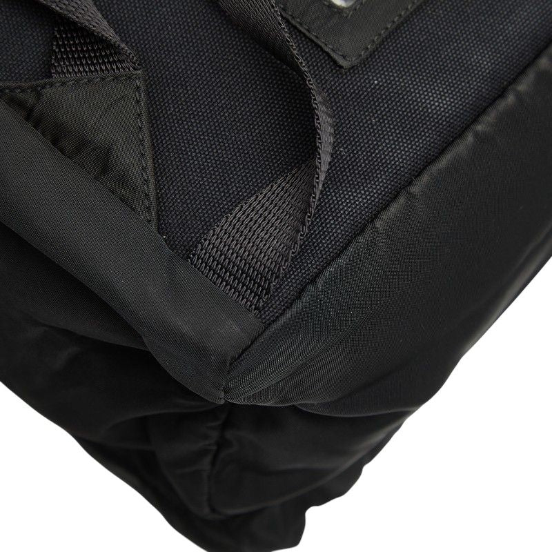 PRADA Triangle Logo Plate Mini Rucksack Backpack Black Nylon Ladies PRADA
