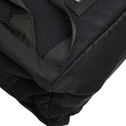 PRADA Triangle Logo Plate Mini Rucksack Backpack Black Nylon Ladies PRADA