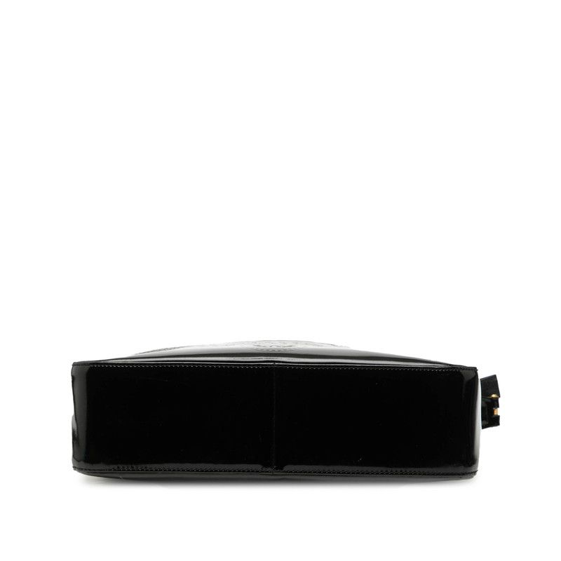 VERSACE Sunburst One Shoulder Bag Black Leather Patent Leather Women's VERSACE