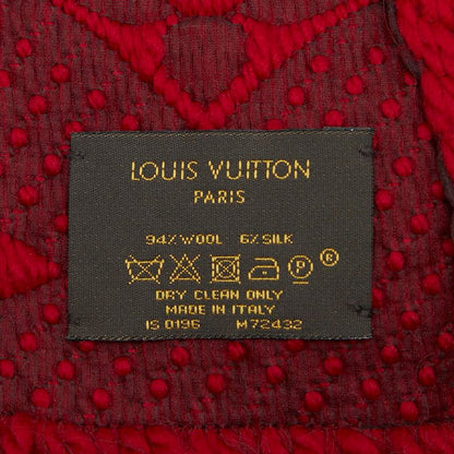 Louis Vuitton Echarpe Logomania M72432 Red Wool Silk Ladies Louis Vuitton