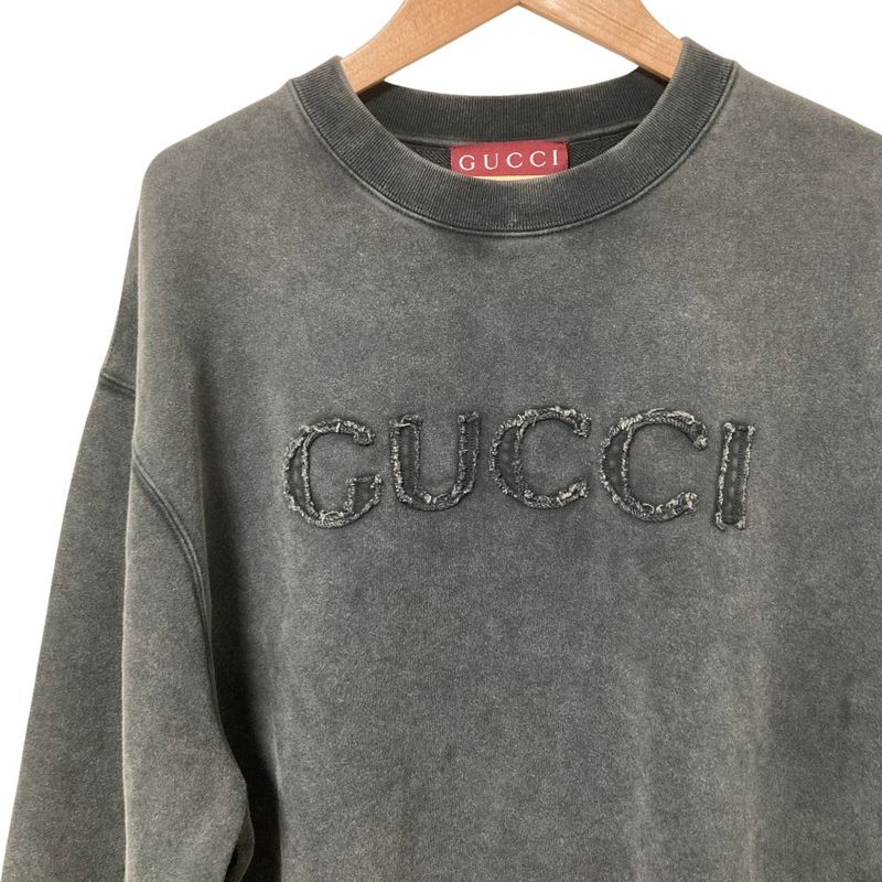 24AW GUCCI Logo Embroidery Cotton Sweatshirt Trainer 784413 Xjg6a S Size