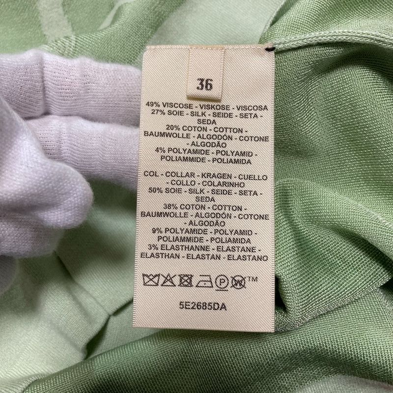 25SS HERMES Brides DE GALA Knit Sweater Size 36 Green Ladies
