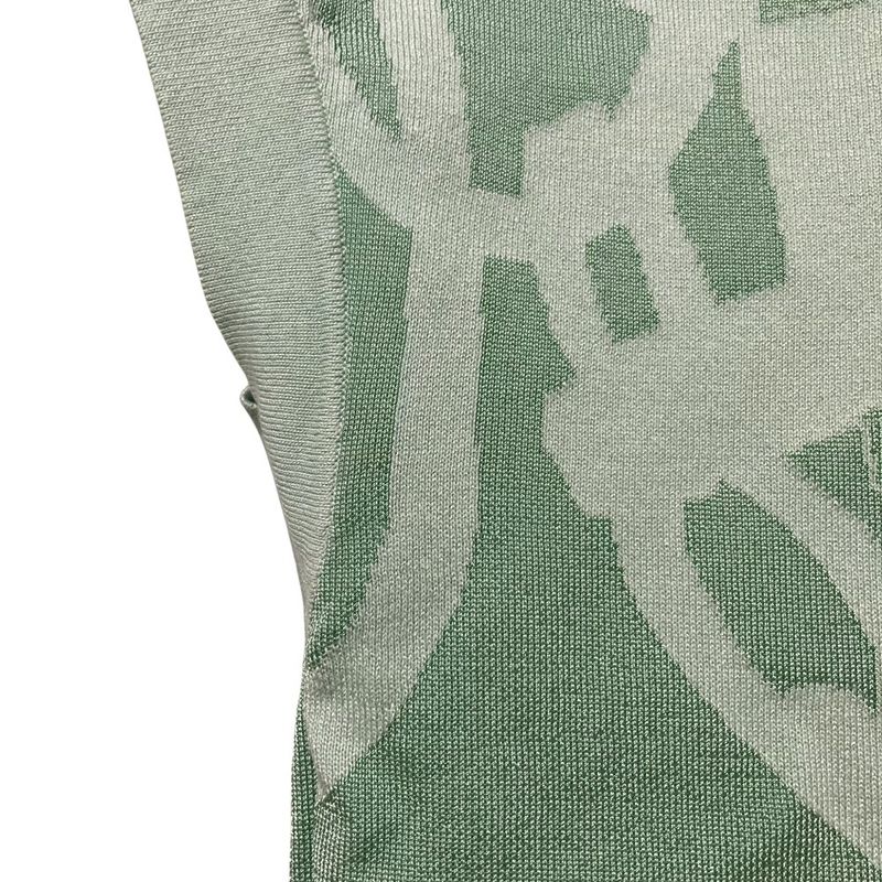 25SS HERMES Brides DE GALA Knit Sweater Size 36 Green Ladies
