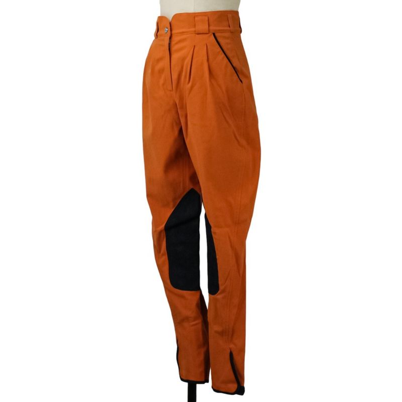 90's HERMES Vintage Two-tuck Serie Button Tankard Pants 44 Orange Navy