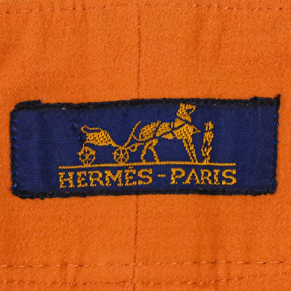 90's HERMES Vintage Two-tuck Serie Button Tankard Pants 44 Orange Navy