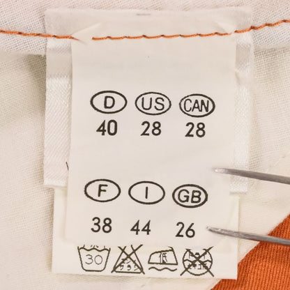 90's HERMES Vintage Two-tuck Serie Button Tankard Pants 44 Orange Navy
