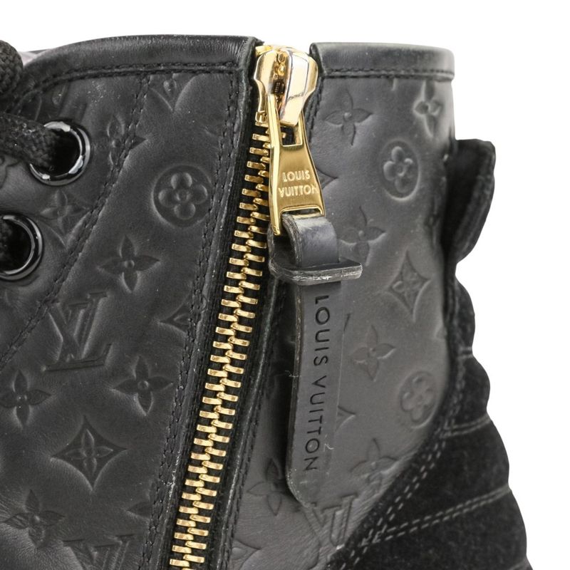 Louis Vuitton Monogram Empreinte Side Zip High Cut Sneakers Size 37 Approximatel