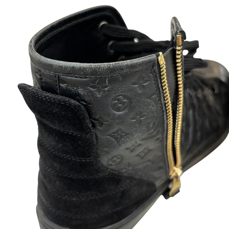 Louis Vuitton Monogram Empreinte Side Zip High Cut Sneakers Size 37 Approximatel