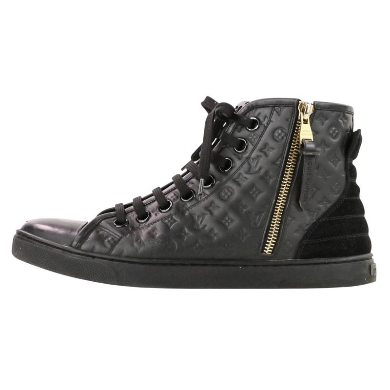 Louis Vuitton Monogram Empreinte Side Zip High Cut Sneakers Size 37 Approximatel