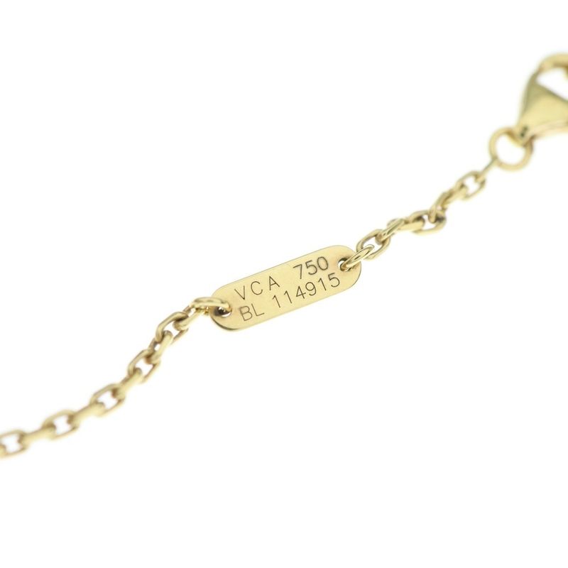 Van Cleef & Arpels Magic Alhambra Mother Of Pearl Necklace Au750 18K YG Yellow