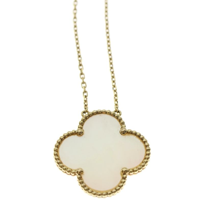Van Cleef & Arpels Magic Alhambra Mother Of Pearl Necklace Au750 18K YG Yellow