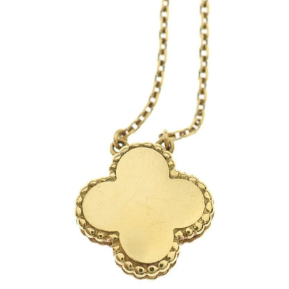 Van Cleef & Arpels Vintage Alhambra Holiday Onyx 1PD Diamond Necklace Au750 18K