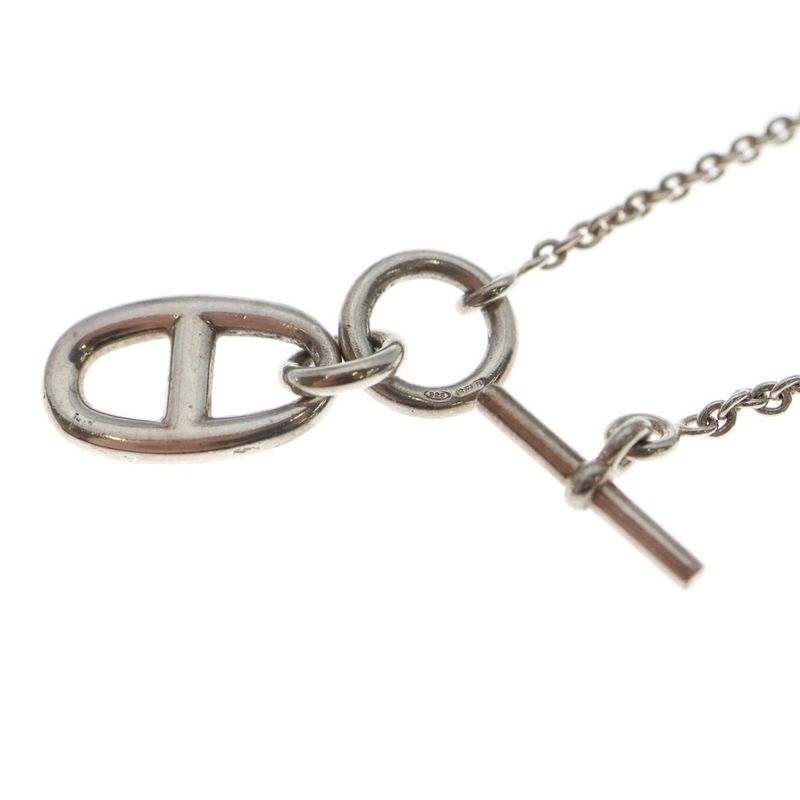 HERMES Chaine D'ancre Amulet Necklace Pendant Chain Silver - Sv925