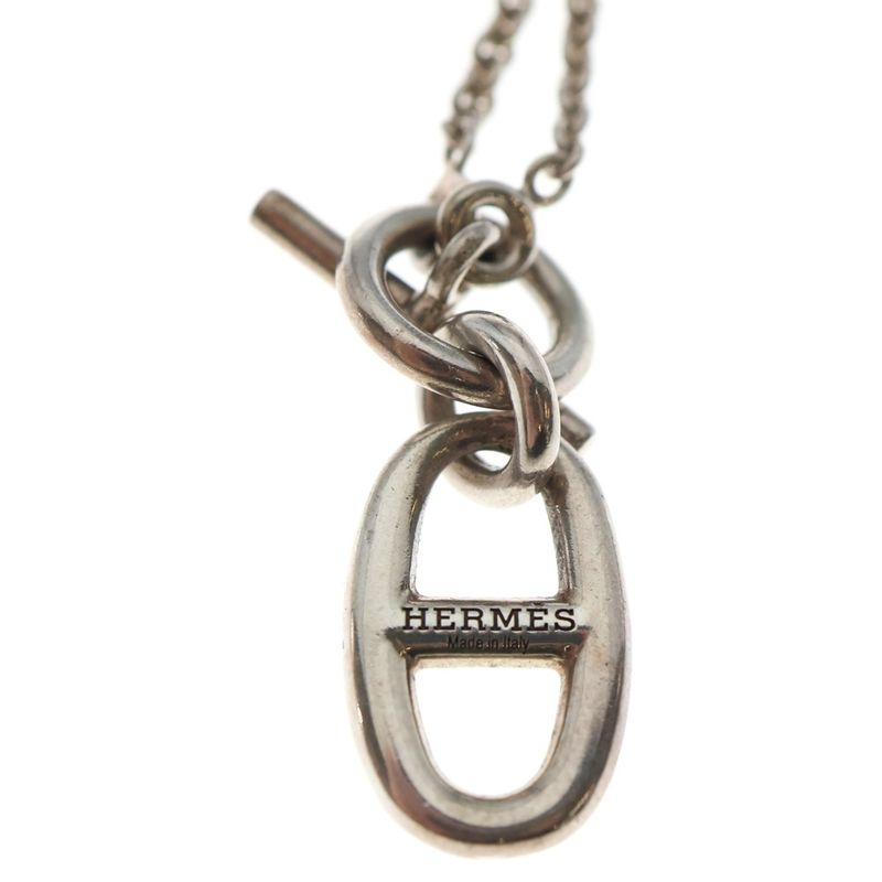 HERMES Chaine D'ancre Amulet Necklace Pendant Chain Silver - Sv925