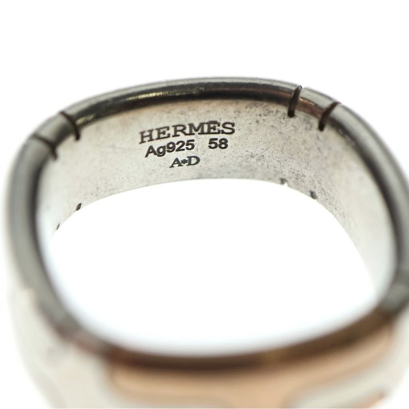 Hermes Square Combination Star-Ring 58 Silver Bronze