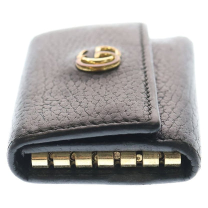 GUCCI Ggmarmont Leather Compact 6 Key Case Black 466118