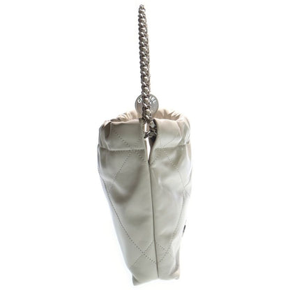 CHANEL 22 Mini Logo Plate Calfskin Leather Shoulder Bag Gold Hardware Ivory
