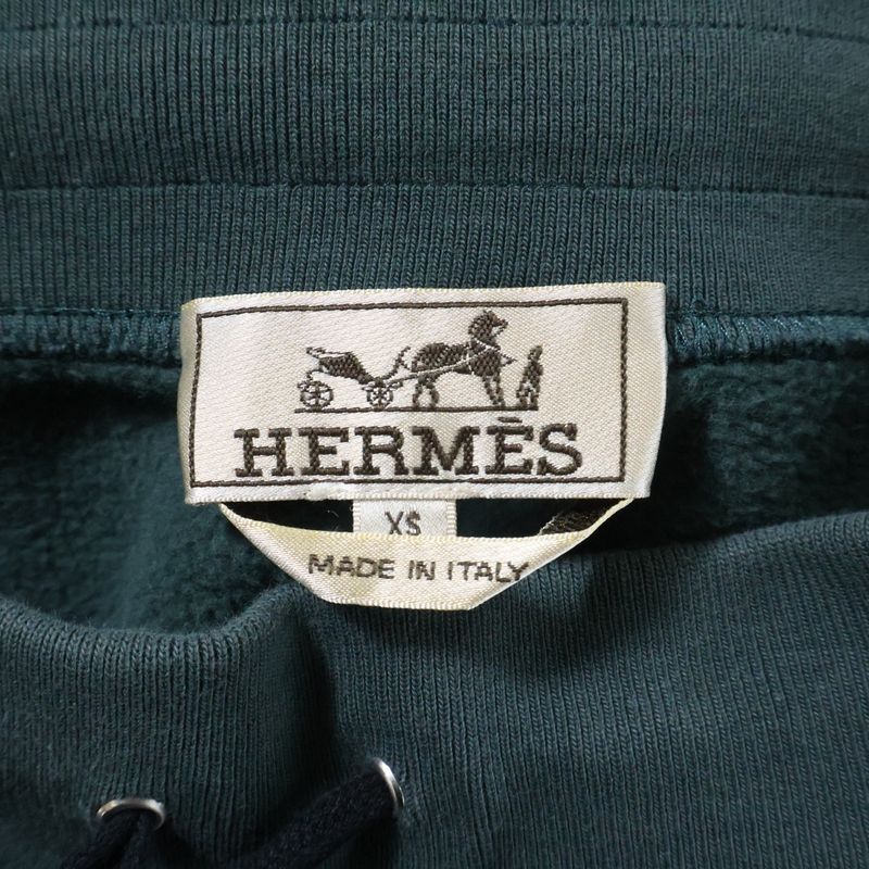 HERMES Cotton Sweatpants Green