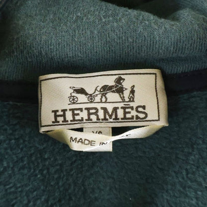 HERMES Cotton Sweatshirt Zip Up Parka - Green