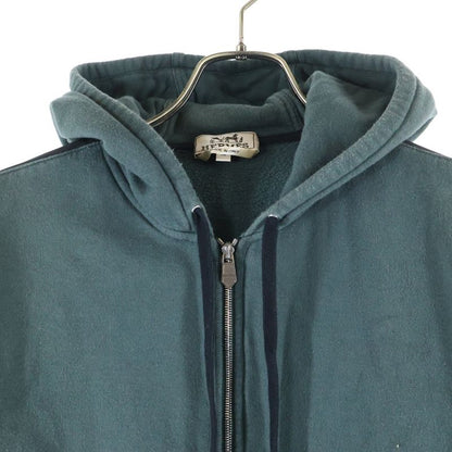 HERMES Cotton Sweatshirt Zip Up Parka - Green