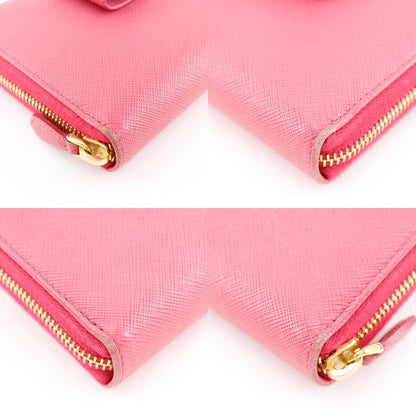 PRADA Ribbon 1ml506 Saffiano Peonia Pink Women's Long Wallet