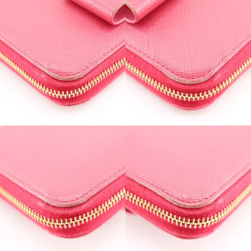 PRADA Ribbon 1ml506 Saffiano Peonia Pink Women's Long Wallet