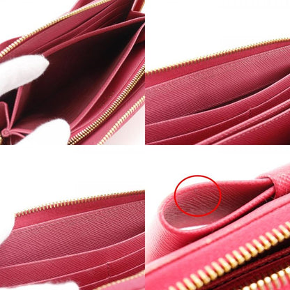 PRADA Ribbon 1ml506 Saffiano Peonia Pink Women's Long Wallet