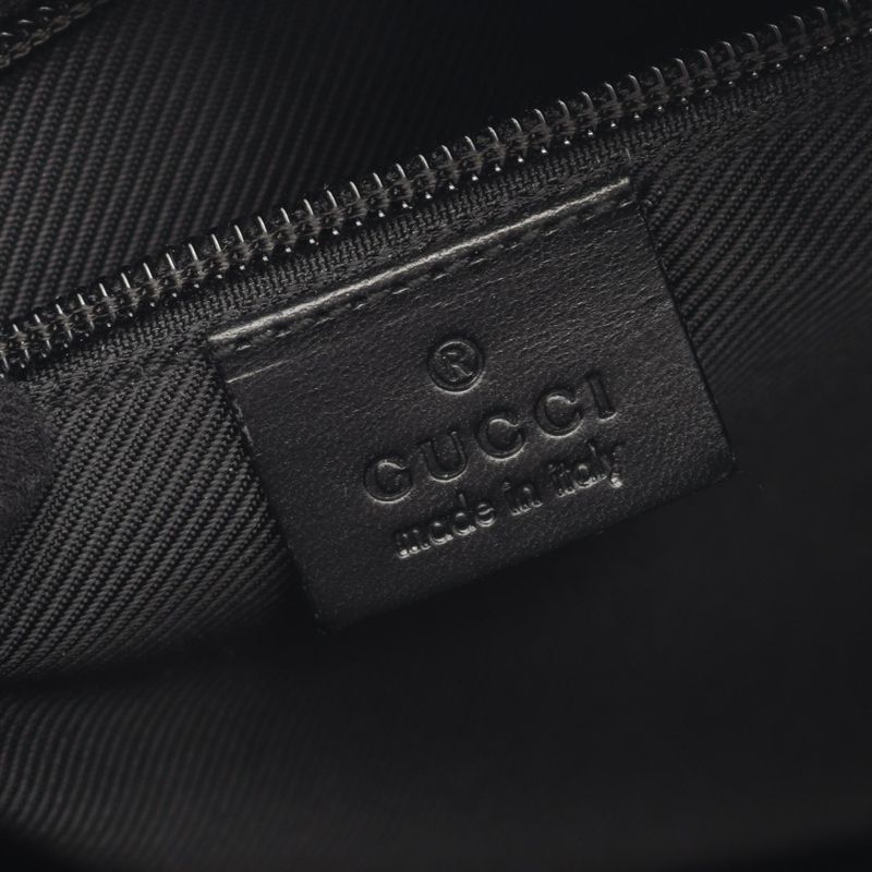 GUCCI Shoulder Bag GG Canvas 018.1612 Black Canvas Leather Shoulder Bag Women's