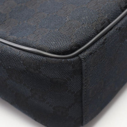 GUCCI Shoulder Bag GG Canvas 018.1612 Black Canvas Leather Shoulder Bag Women's